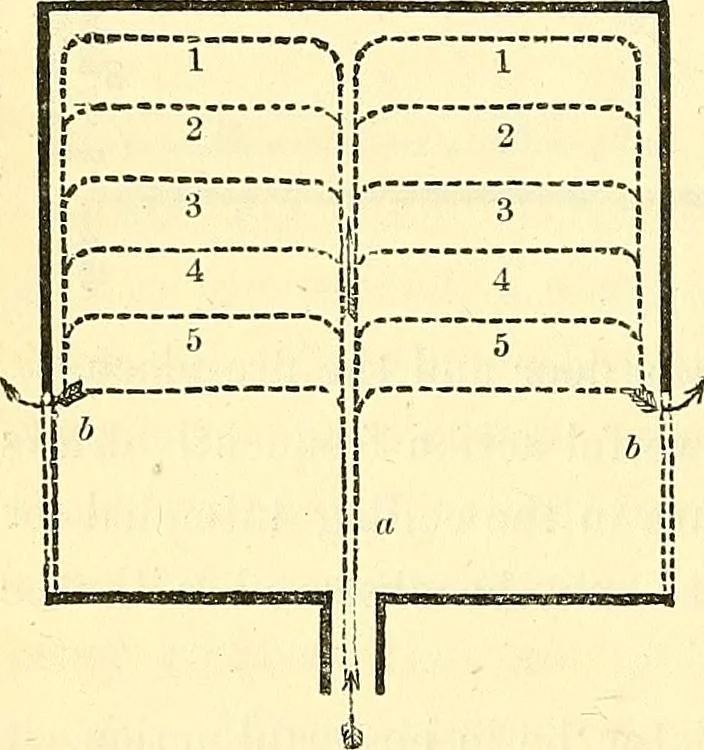 An illustration from Illustrations of the theory and practice of ventilation : with remarks on warming, exclusive lighting, and the communication of sound, 1844, leaf 161