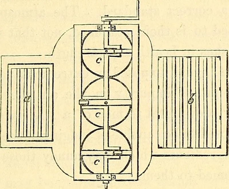 An illustration from Illustrations of the theory and practice of ventilation : with remarks on warming, exclusive lighting, and the communication of sound, 1844, leaf 202