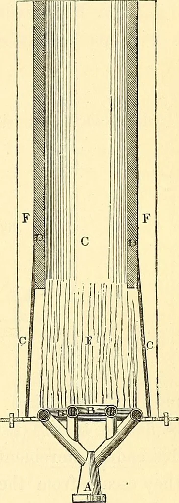 An illustration from Illustrations of the theory and practice of ventilation : with remarks on warming, exclusive lighting, and the communication of sound, 1844, leaf 290