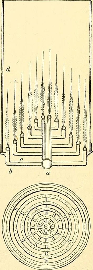 An illustration from Illustrations of the theory and practice of ventilation : with remarks on warming, exclusive lighting, and the communication of sound, 1844, leaf 292