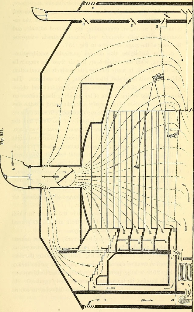 An illustration from Illustrations of the theory and practice of ventilation : with remarks on warming, exclusive lighting, and the communication of sound, 1844, leaf 366