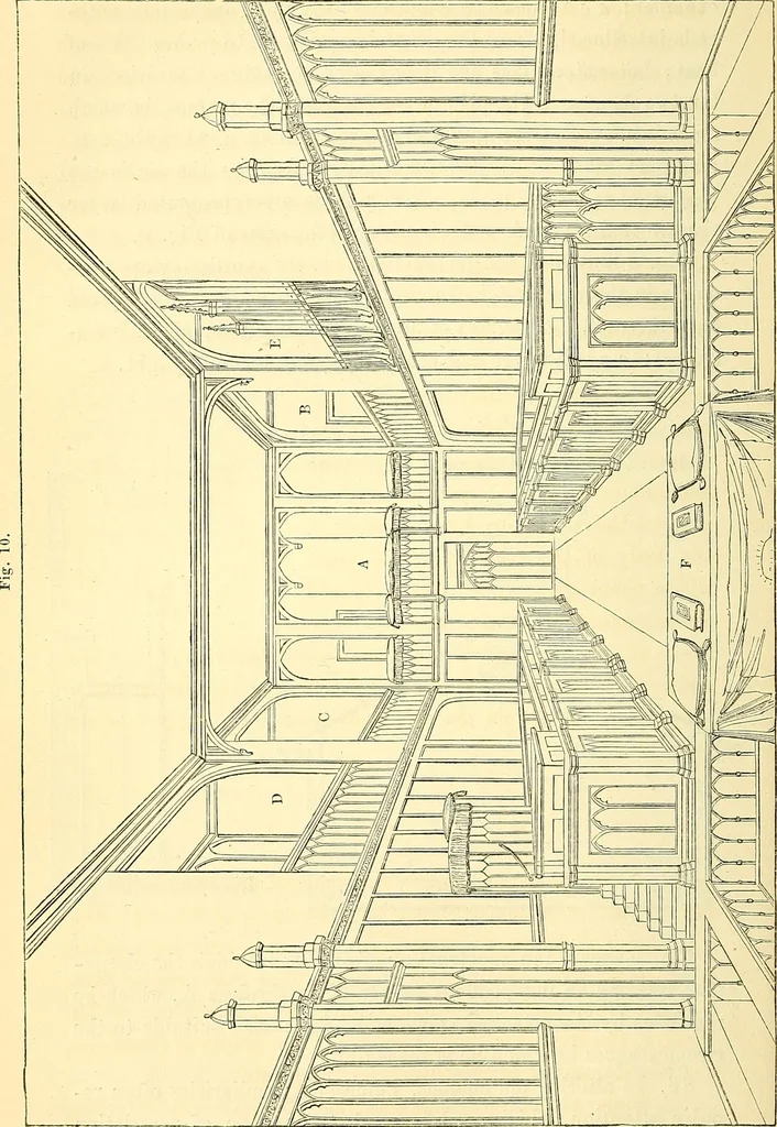 An illustration from Illustrations of the theory and practice of ventilation : with remarks on warming, exclusive lighting, and the communication of sound, 1844, leaf 73