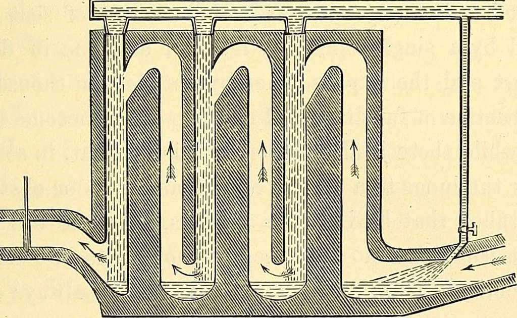 An illustration from Illustrations of the theory and practice of ventilation : with remarks on warming, exclusive lighting, and the communication of sound, 1844, leaf 86