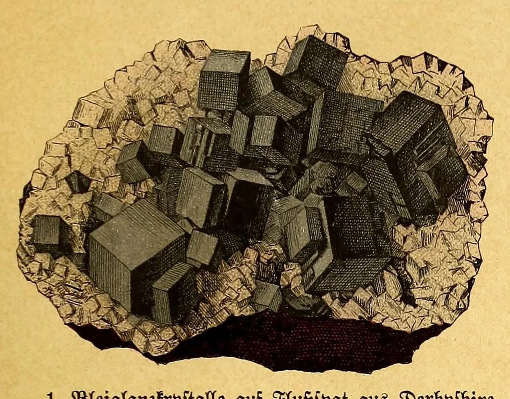 An illustration from Illustrierte Mineralogie, 1888, leaf 125