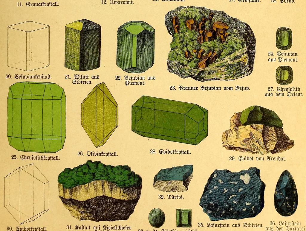 An illustration from Illustrierte Mineralogie, 1888, leaf 45