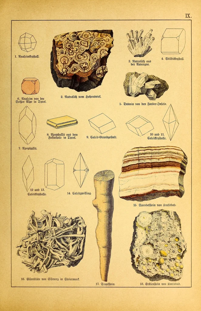 An illustration from Illustrierte Mineralogie, 1888, leaf 65