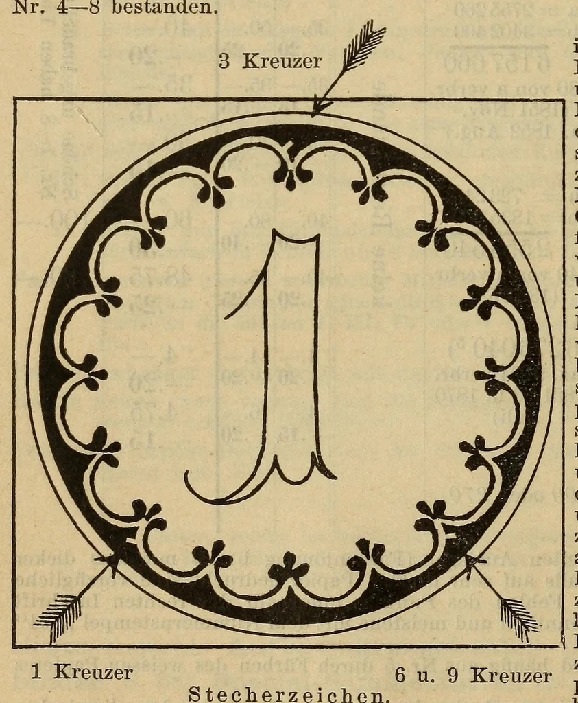 An illustration from Illustrierter ausführlicher katalog über deutsche postfreimarken, 1896, leaf 32