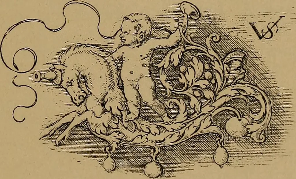 An illustration from Illustrirter Katalog der Ornamentstichsammlung des K. K. Österreich. Museums für Kunst und Industrie; Erwerbungen seit dem Jahre 1871, 1889, leaf 12