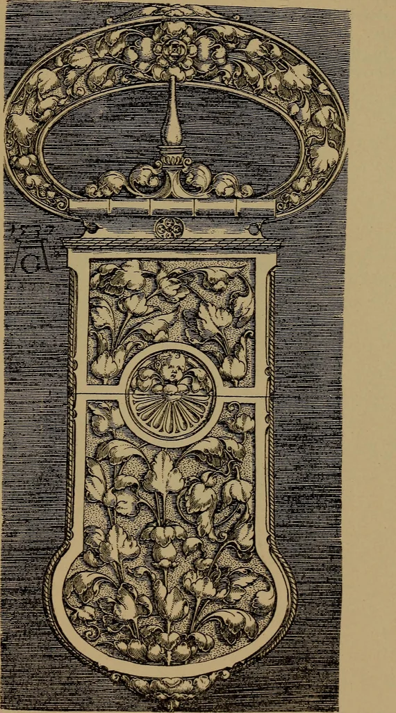 An illustration from Illustrirter Katalog der Ornamentstichsammlung des K. K. Österreich. Museums für Kunst und Industrie; Erwerbungen seit dem Jahre 1871, 1889, leaf 196