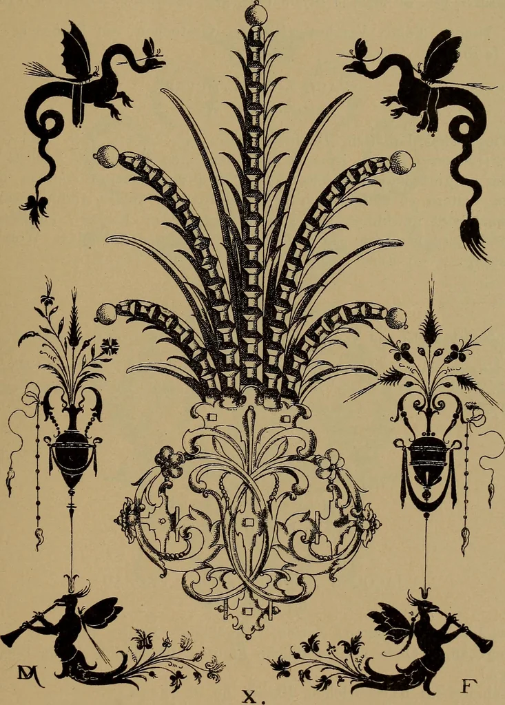 An illustration from Illustrirter Katalog der Ornamentstichsammlung des K. K. Österreich. Museums für Kunst und Industrie; Erwerbungen seit dem Jahre 1871, 1889, leaf 202