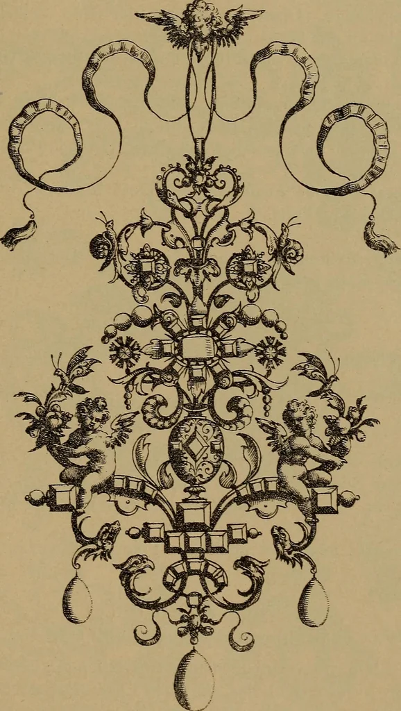 An illustration from Illustrirter Katalog der Ornamentstichsammlung des K. K. Österreich. Museums für Kunst und Industrie; Erwerbungen seit dem Jahre 1871, 1889, leaf 204