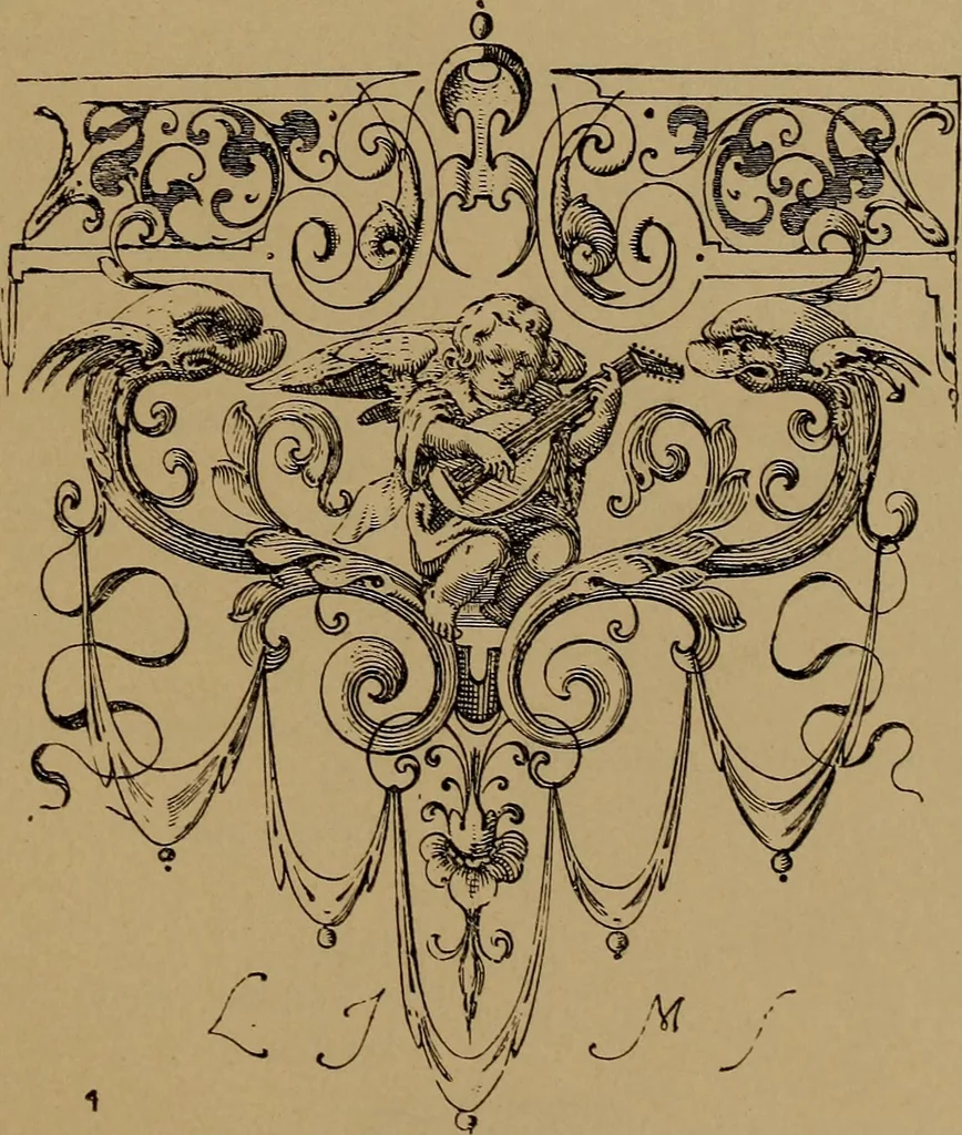 An illustration from Illustrirter Katalog der Ornamentstichsammlung des K. K. Österreich. Museums für Kunst und Industrie; Erwerbungen seit dem Jahre 1871, 1889, leaf 292