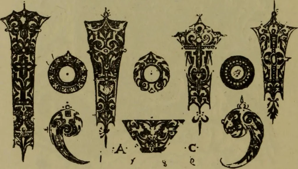 An illustration from Illustrirter Katalog der Ornamentstichsammlung des K. K. Österreich. Museums für Kunst und Industrie; Erwerbungen seit dem Jahre 1871, 1889, leaf 345