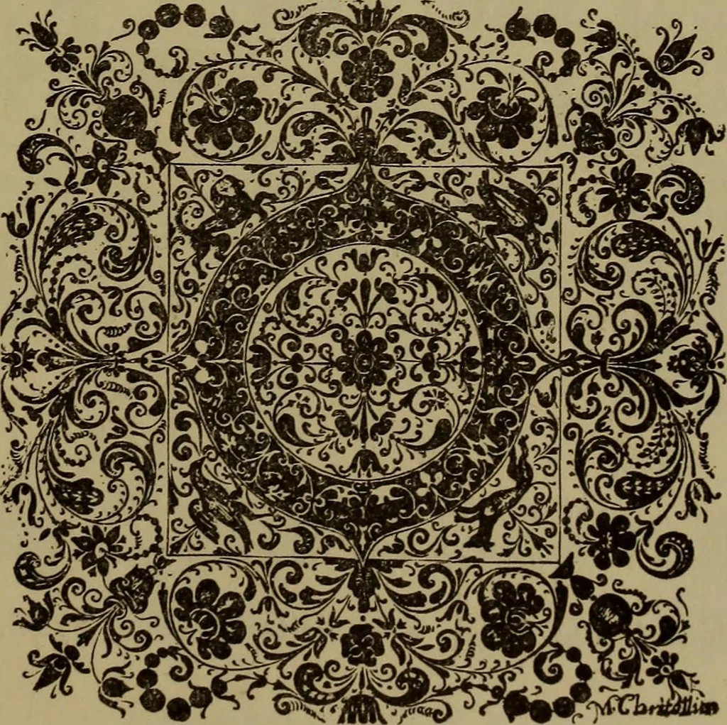 An illustration from Illustrirter Katalog der Ornamentstichsammlung des K. K. Österreich. Museums für Kunst und Industrie; Erwerbungen seit dem Jahre 1871, 1889, leaf 346