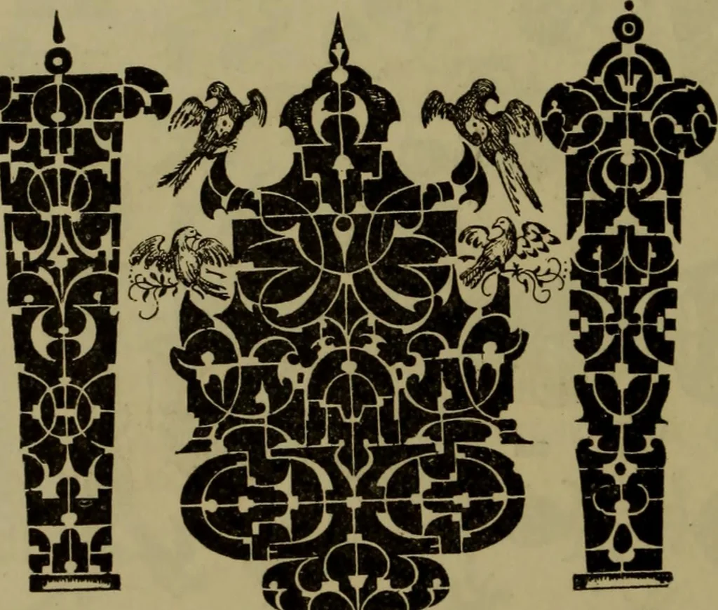 An illustration from Illustrirter Katalog der Ornamentstichsammlung des K. K. Österreich. Museums für Kunst und Industrie; Erwerbungen seit dem Jahre 1871, 1889, leaf 349