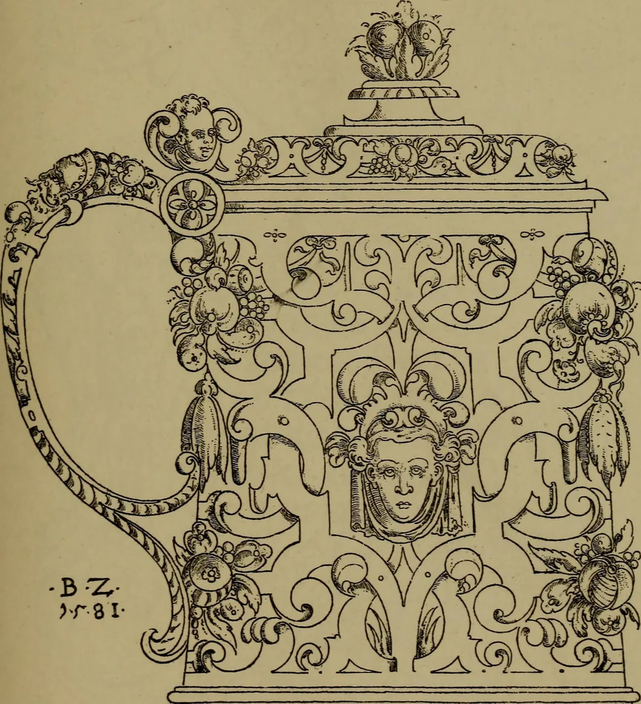 An illustration from Illustrirter Katalog der Ornamentstichsammlung des K. K. Österreich. Museums für Kunst und Industrie; Erwerbungen seit dem Jahre 1871, 1889, leaf 356