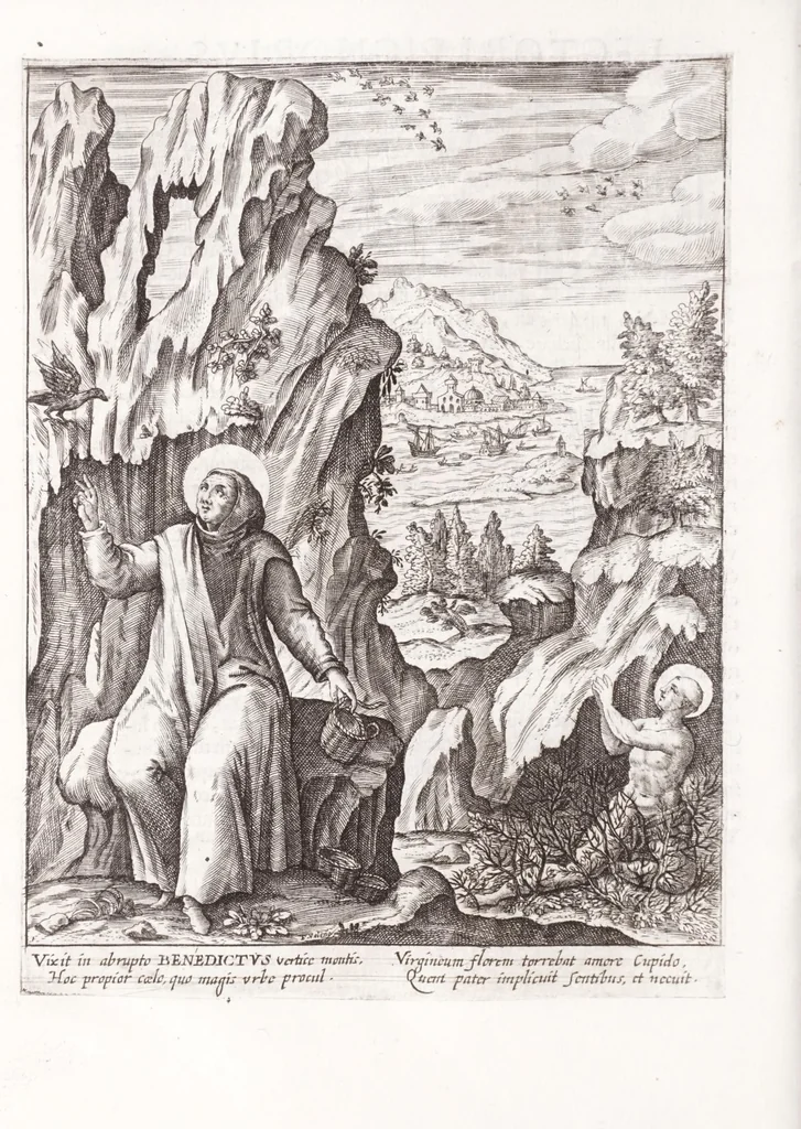 An illustration from Illustrium anachoretarum elogia, siue, Religiosi viri musaeum, 1625, leaf 10