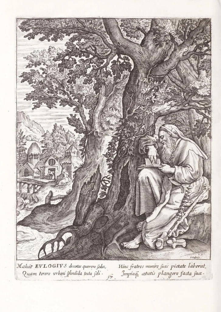 An illustration from Illustrium anachoretarum elogia, siue, Religiosi viri musaeum, 1625, leaf 106