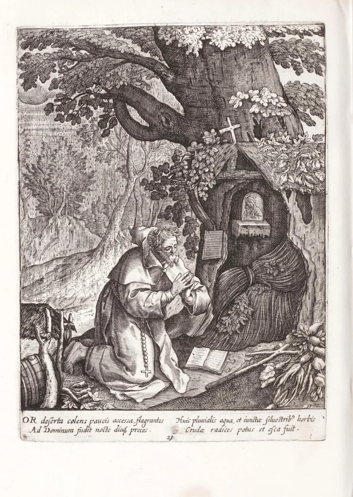 An illustration from Illustrium anachoretarum elogia, siue, Religiosi viri musaeum, 1625, leaf 122