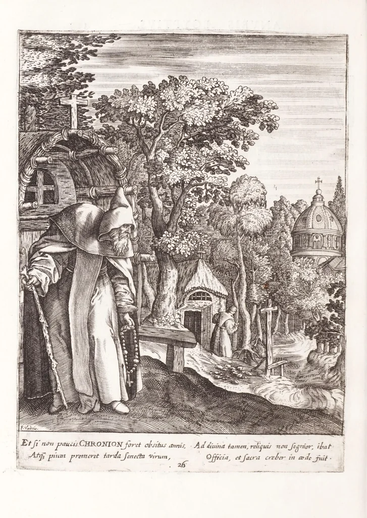 An illustration from Illustrium anachoretarum elogia, siue, Religiosi viri musaeum, 1625, leaf 146