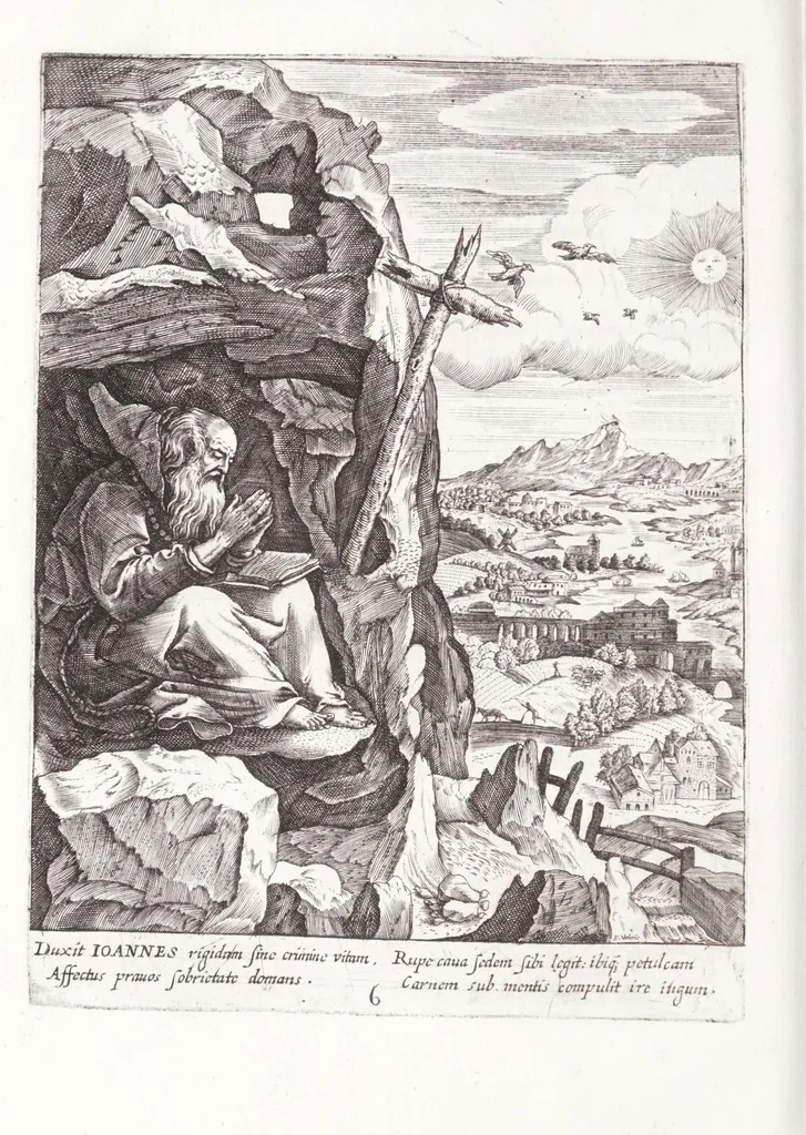 An illustration from Illustrium anachoretarum elogia, siue, Religiosi viri musaeum, 1625, leaf 54