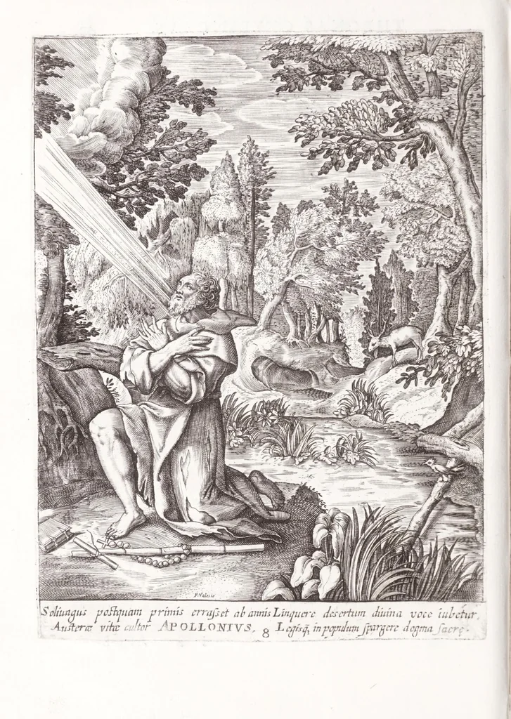 An illustration from Illustrium anachoretarum elogia, siue, Religiosi viri musaeum, 1625, leaf 62