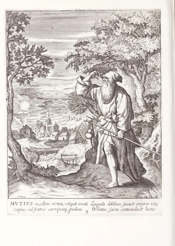 An illustration from Illustrium anachoretarum elogia, siue, Religiosi viri musaeum, 1625, leaf 68