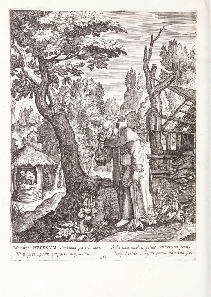 An illustration from Illustrium anachoretarum elogia, siue, Religiosi viri musaeum, 1625, leaf 74