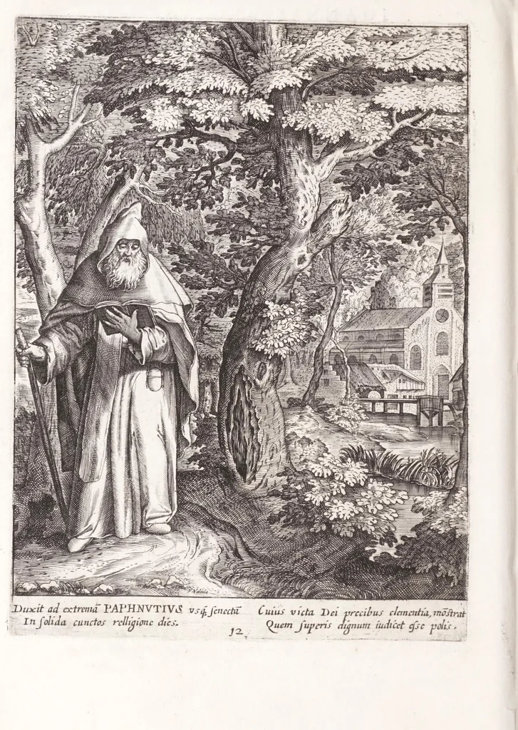 An illustration from Illustrium anachoretarum elogia, siue, Religiosi viri musaeum, 1625, leaf 84