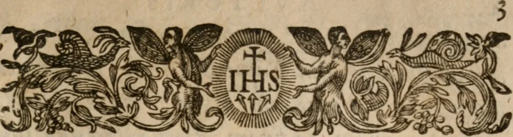 An illustration from Illustrium scriptorum religionis Societatis Iesu catalogus, 1609, leaf 6