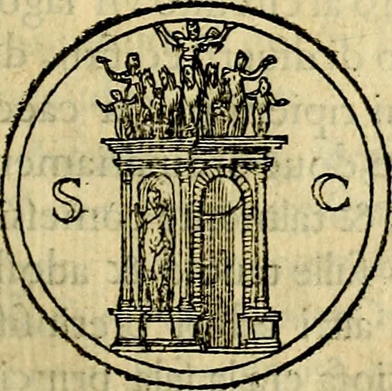 An illustration from Illvstratione de gli epitaffi et medaglie antiche, 1558, leaf 102