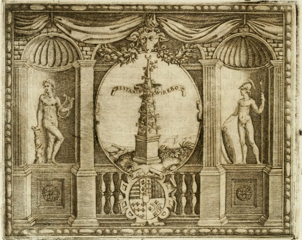 An illustration from Le imprese illvstri : con espositioni et discorsi, 1572, leaf 117