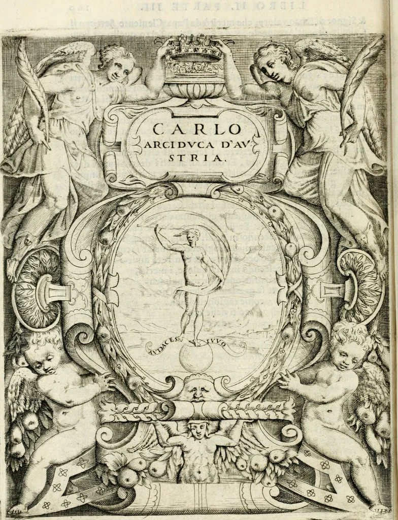 An illustration from Le imprese illvstri : con espositioni et discorsi, 1572, leaf 215