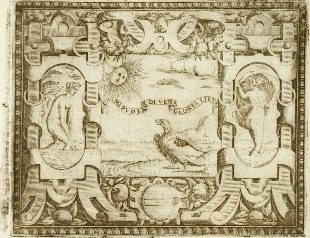 An illustration from Le imprese illvstri : con espositioni et discorsi, 1572, leaf 323