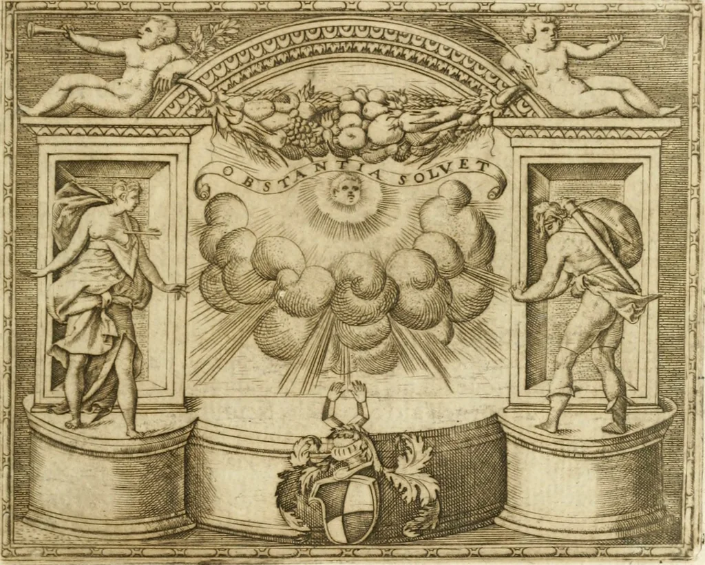 An illustration from Le imprese illvstri : con espositioni et discorsi, 1572, leaf 376