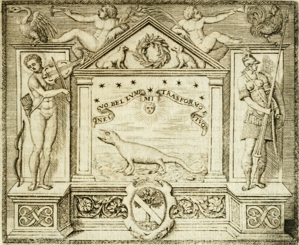 An illustration from Le imprese illvstri : con espositioni et discorsi, 1572, leaf 424