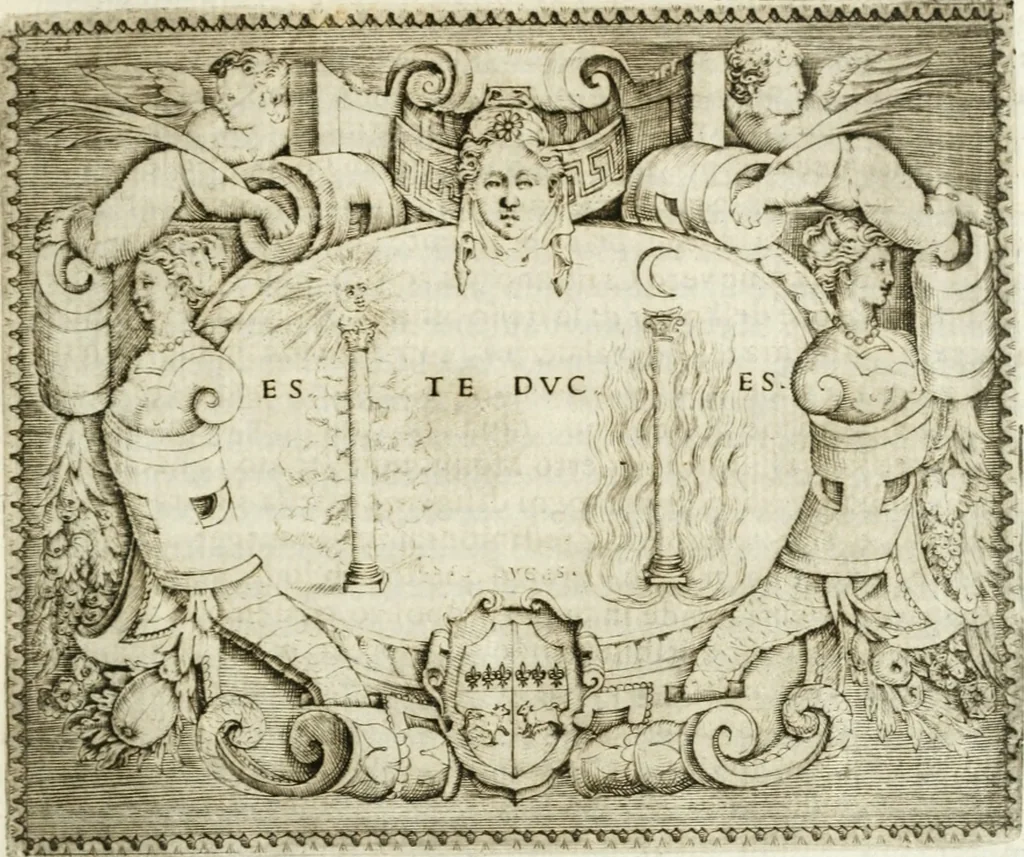 An illustration from Le imprese illvstri : con espositioni et discorsi, 1572, leaf 466