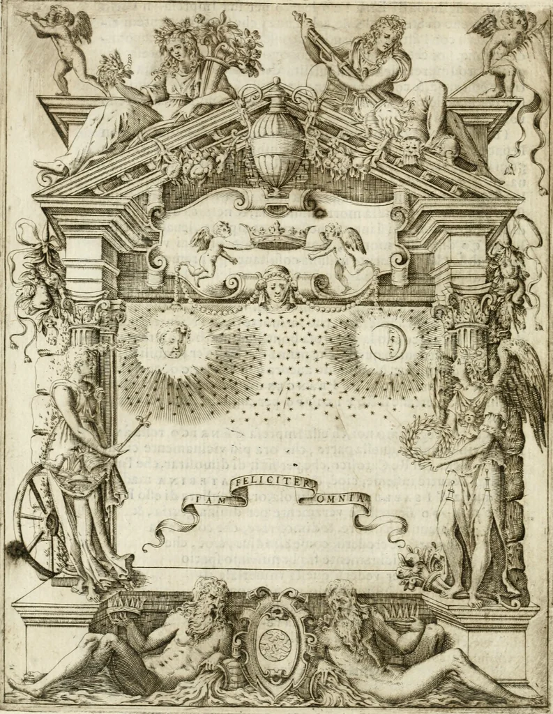 An illustration from Le imprese illvstri : con espositioni et discorsi, 1572, leaf 47