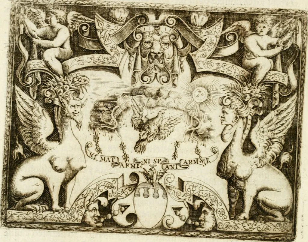 An illustration from Le imprese illvstri : con espositioni et discorsi, 1572, leaf 497