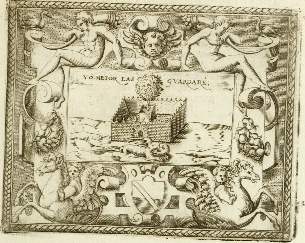 An illustration from Le imprese illvstri : con espositioni et discorsi, 1572, leaf 554
