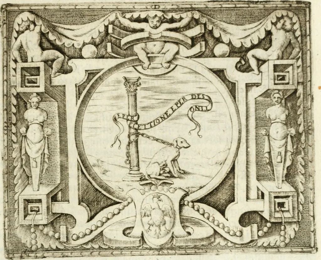 An illustration from Le imprese illvstri : con espositioni et discorsi, 1572, leaf 576