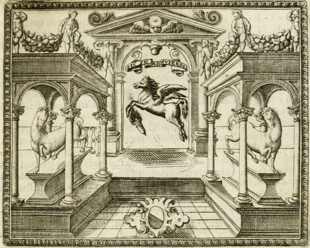 An illustration from Le imprese illvstri : con espositioni et discorsi, 1572, leaf 654