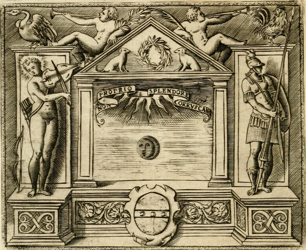 An illustration from Le imprese illvstri : con espositioni et discorsi, 1572, leaf 687