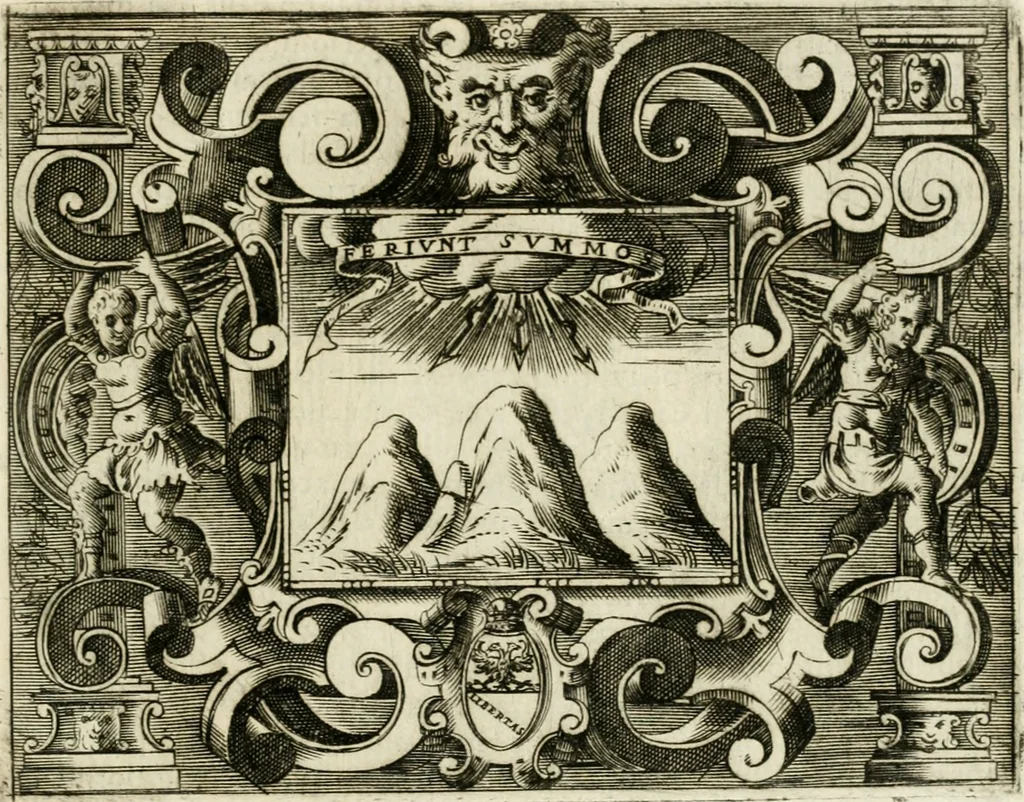 An illustration from Le imprese illvstri : con espositioni et discorsi, 1572, leaf 694