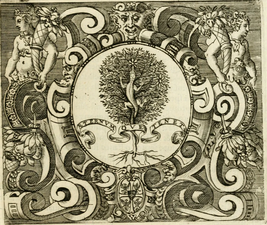 An illustration from Le imprese illvstri : con espositioni et discorsi, 1572, leaf 696