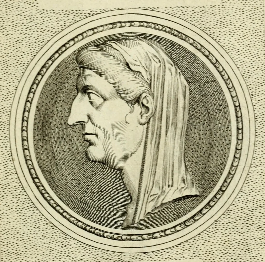 An illustration from Illvstrivm imagines, ex antiquis marmoribus, nomismatibus, et gemmis expressae: quæ exstant Romæ, maior pars apud Fulvium Vrsinvm : editio altera, aliquot imaginibus, et I. Fabri ad singulas commentario, auctior atque illustrior, 1598, leaf 103