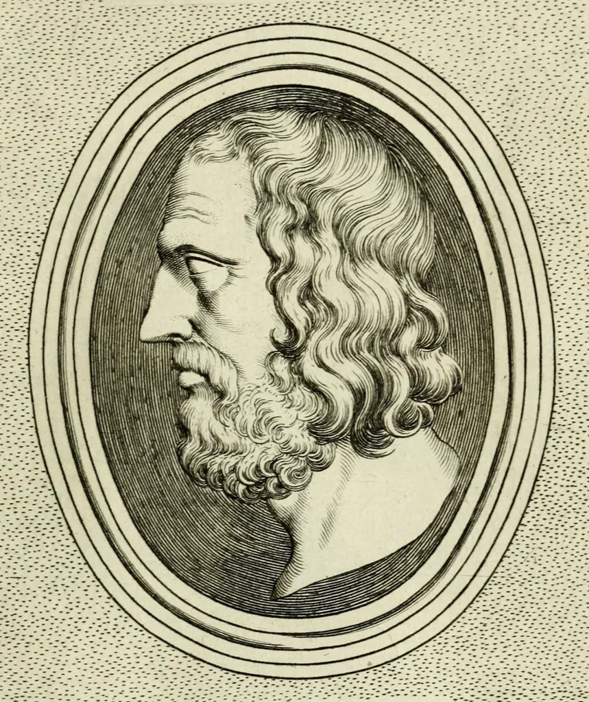 An illustration from Illvstrivm imagines, ex antiquis marmoribus, nomismatibus, et gemmis expressae: quæ exstant Romæ, maior pars apud Fulvium Vrsinvm : editio altera, aliquot imaginibus, et I. Fabri ad singulas commentario, auctior atque illustrior, 1598, leaf 151