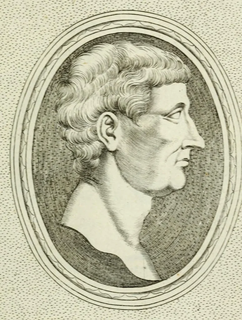 An illustration from Illvstrivm imagines, ex antiquis marmoribus, nomismatibus, et gemmis expressae: quæ exstant Romæ, maior pars apud Fulvium Vrsinvm : editio altera, aliquot imaginibus, et I. Fabri ad singulas commentario, auctior atque illustrior, 1598, leaf 245