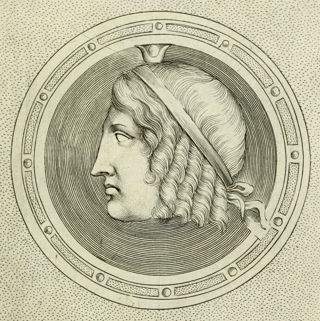 An illustration from Illvstrivm imagines, ex antiquis marmoribus, nomismatibus, et gemmis expressae: quæ exstant Romæ, maior pars apud Fulvium Vrsinvm : editio altera, aliquot imaginibus, et I. Fabri ad singulas commentario, auctior atque illustrior, 1598, leaf 257