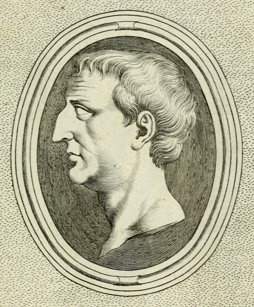 An illustration from Illvstrivm imagines, ex antiquis marmoribus, nomismatibus, et gemmis expressae: quæ exstant Romæ, maior pars apud Fulvium Vrsinvm : editio altera, aliquot imaginibus, et I. Fabri ad singulas commentario, auctior atque illustrior, 1598, leaf 61
